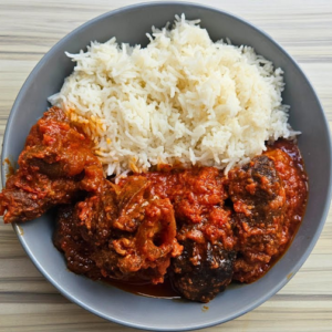 Rice With Assorted Stew