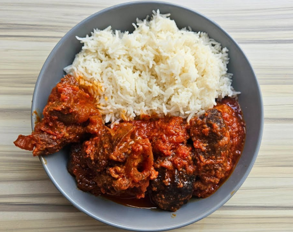 Rice With Assorted Stew